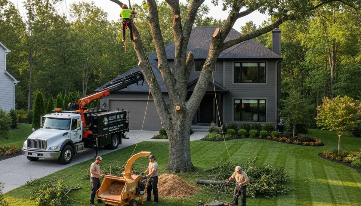 Professional lawn care service team maintaining healthy grass in Tampa, FL