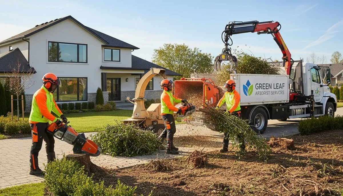 Professional shrub removal service clearing overgrown bushes in Tampa, FL yard